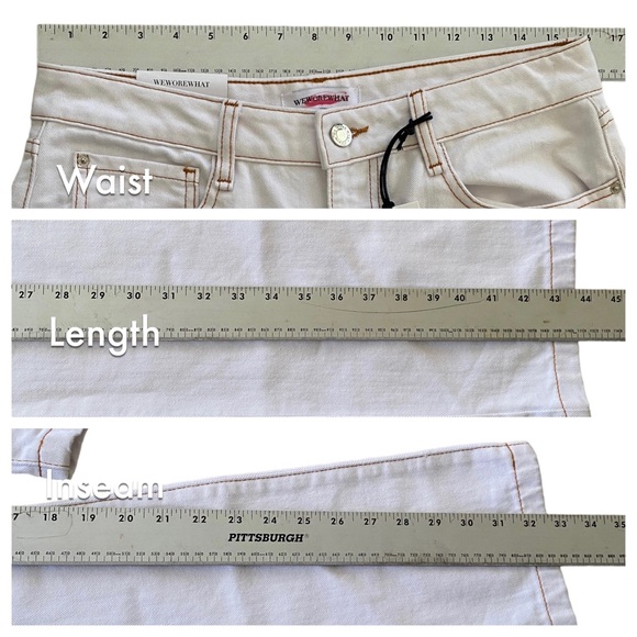 NWT WEWOREWHAT White Icon Jean Stretch Twill Denim, size 30 - high waisted - Picture 9 of 12